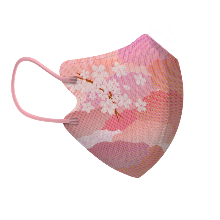 Sakura Garden 3-ply 2D Slim Fit Mask - L Size (New Box of 5, Individually-wrapped)